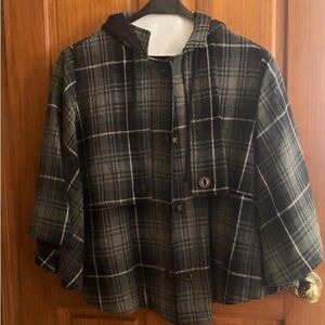 Plaid Hooded Cape Coat ASO Blair Waldorf Gossip Girl